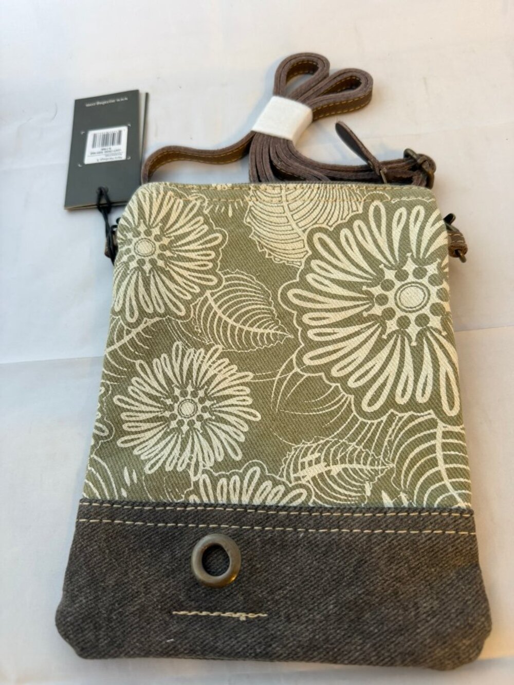 Myra Bag  Leafy Upcycled Canvas & Leather Crossbody Women's Bag  S-1466   NWT